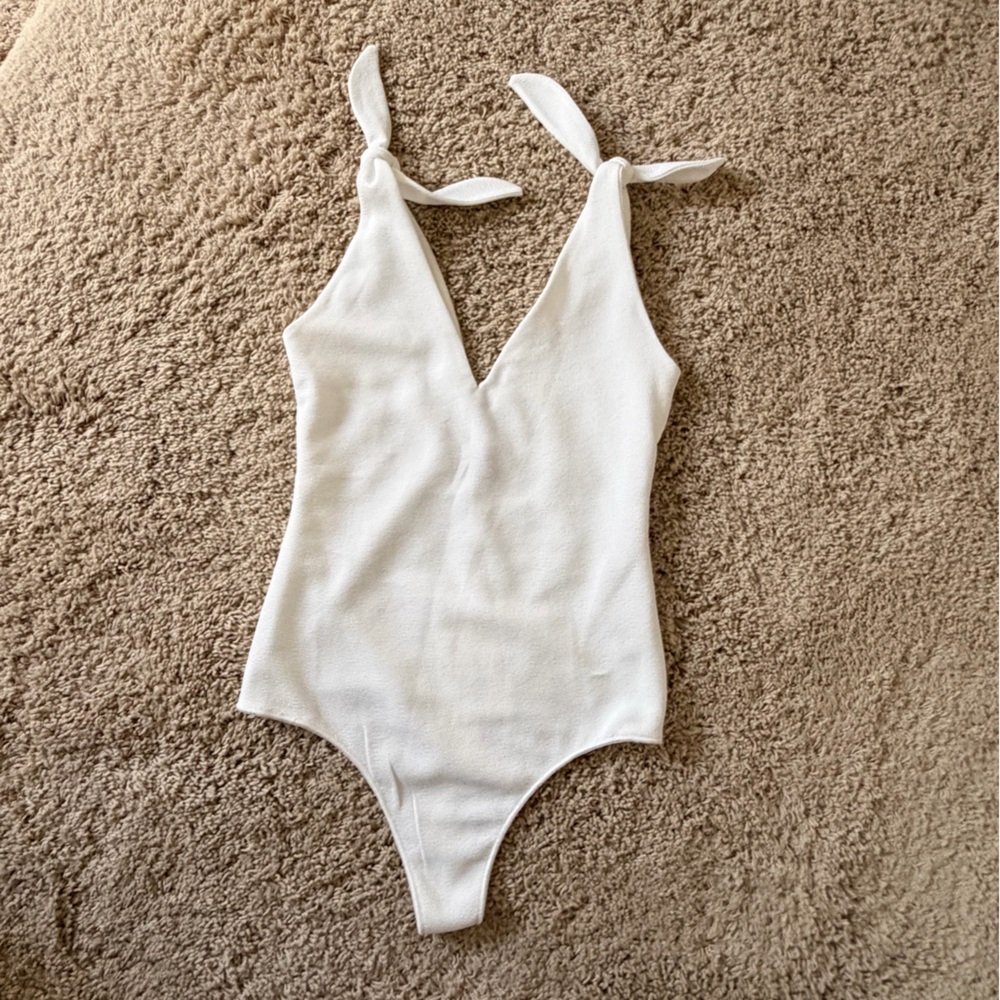 Show Me Your MuMu Kylo Thong Bodysuit - White - Size Small - NWT